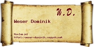 Weser Dominik névjegykártya